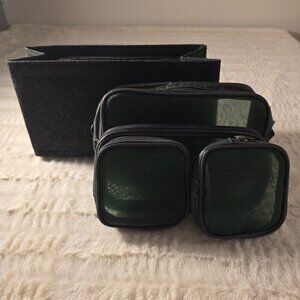 Bundle Deal – Makeup Cases + Handbag Insert Organizer – Black, Multi-Pocket Stor